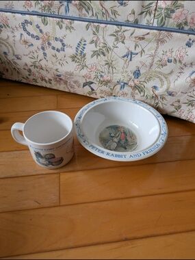 Vtg Peter Rabbit Melamine Bowl And Cup